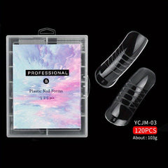 120pcs Clear Gel Nail Forms Extension Mold for DIY Nail Art and False Nails Tips