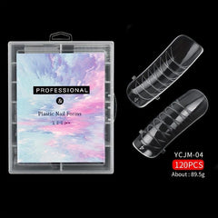 120pcs Clear Gel Nail Forms Extension Mold for DIY Nail Art and False Nails Tips