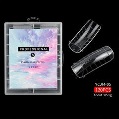 120pcs Clear Gel Nail Forms Extension Mold for DIY Nail Art and False Nails Tips