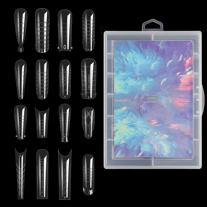 120pcs Clear Gel Nail Forms Extension Mold for DIY Nail Art and False Nails Tips