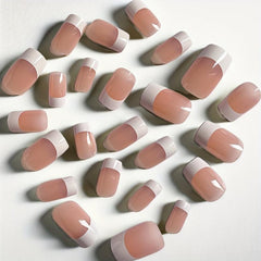 96 pcs Mixed Nude Pink Gradient French Tip Press On Nails Set with Adhesive Tabs