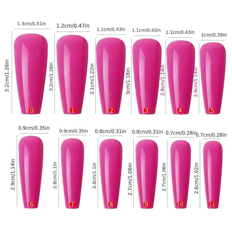 24pcs Pure Rose Pink Long Coffin Press On Nails Full Coverage