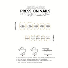 24 pcs Glossy Cat Eye Press On Nails Long Lasting False Nails Women Girls