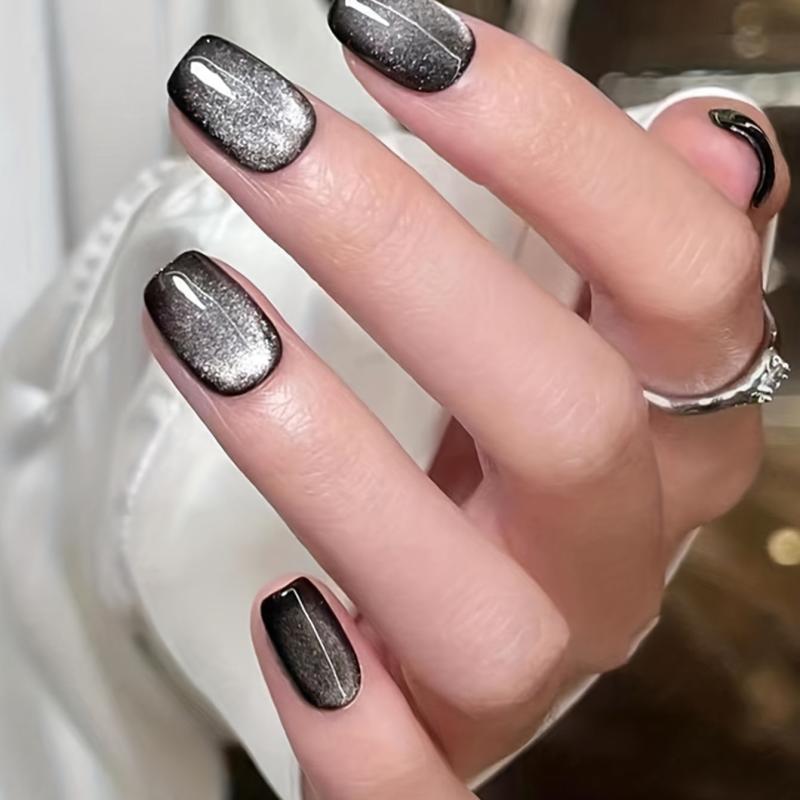 24 pcs Glossy Cat Eye Press On Nails Long Lasting False Nails Women Girls