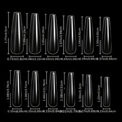 Long Ballerina Acrylic Nails 120Pcs XXL Size False Tips With Box
