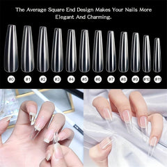 Long Ballerina Acrylic Nails 120Pcs XXL Size False Tips With Box