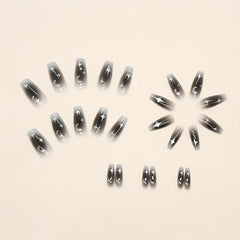Y2K Gradient Cross Star Full Cover Square Nails