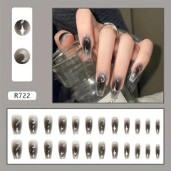 Y2K Gradient Cross Star Full Cover Square Nails