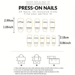 Y2K Gradient Cross Star Full Cover Square Nails