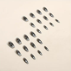 Y2K Gradient Cross Star Full Cover Square Nails