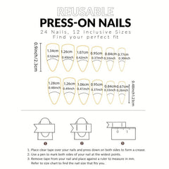 Almond Press On Nails Pink Full Cover False Nails Glitter Designs 24 Pcs