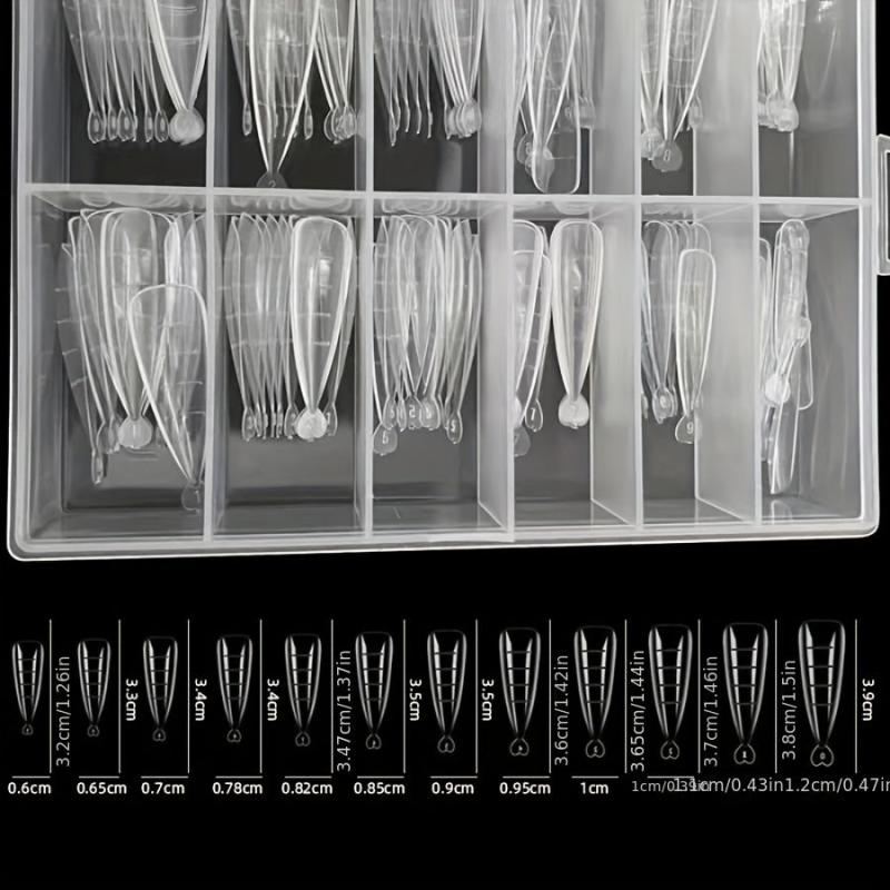 Poly Extension Gel Dual Nail Forms 120pcs Clear Nail Tips Set Manicure