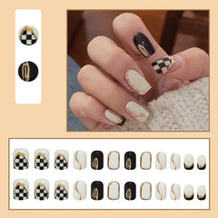 24 Pcs Spring Summer Press On Nails Glossy Acrylic Manicure