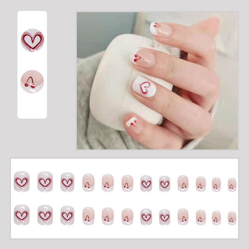 24 Pcs Spring Summer Press On Nails Glossy Acrylic Manicure