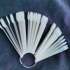 50 Pcs Fan Shape Nail Art Tips Display with Split Ring Holder