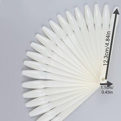 50 Pcs Fan Shape Nail Art Tips Display with Split Ring Holder