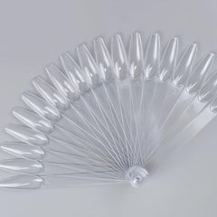 50 Pcs Fan Shape Nail Art Tips Display with Split Ring Holder