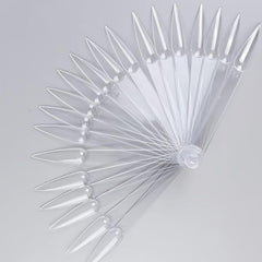 50 Pcs Fan Shape Nail Art Tips Display with Split Ring Holder