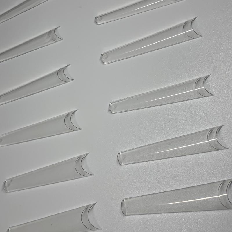 240pcs Clear Acrylic Nail Tips Long Coffin Shape