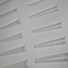 240pcs Clear Acrylic Nail Tips Long Coffin Shape