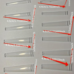 240pcs Clear Acrylic Nail Tips Long Coffin Shape