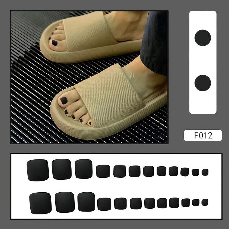 Matte Press On Toe Nails Glossy False Toe Nail For Women 24 Pcs