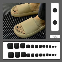 Matte Press On Toe Nails Glossy False Toe Nail For Women 24 Pcs