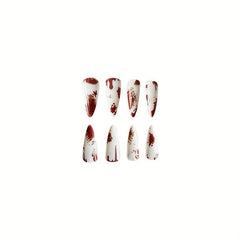 24pcs Halloween Blood Drop Stiletto False Nails