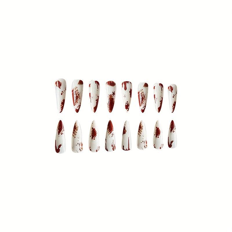 24pcs Halloween Blood Drop Stiletto False Nails