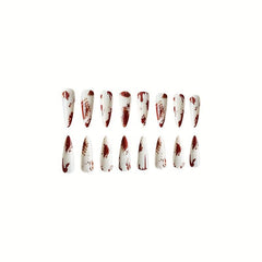24pcs Halloween Blood Drop Stiletto False Nails