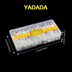 YADADA Almond Clear Natural Nail Tips Medium Length 10 Sizes