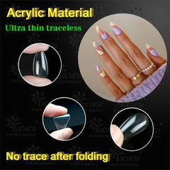 YADADA Almond Clear Natural Nail Tips Medium Length 10 Sizes