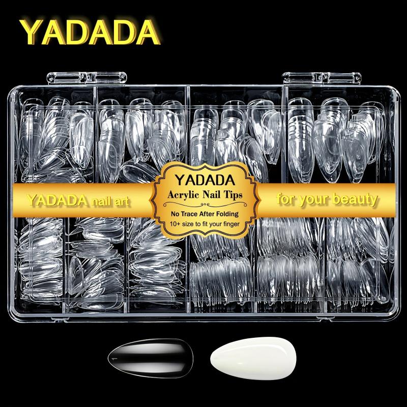 YADADA Almond Clear Natural Nail Tips Medium Length 10 Sizes