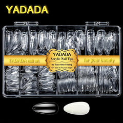 YADADA Almond Clear Natural Nail Tips Medium Length 10 Sizes