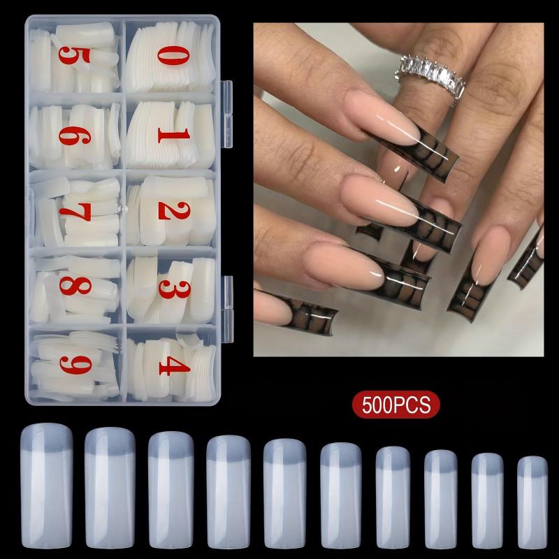 500PCS Half Cover False Nails Tips Acrylic Nail Tips Lady French Style