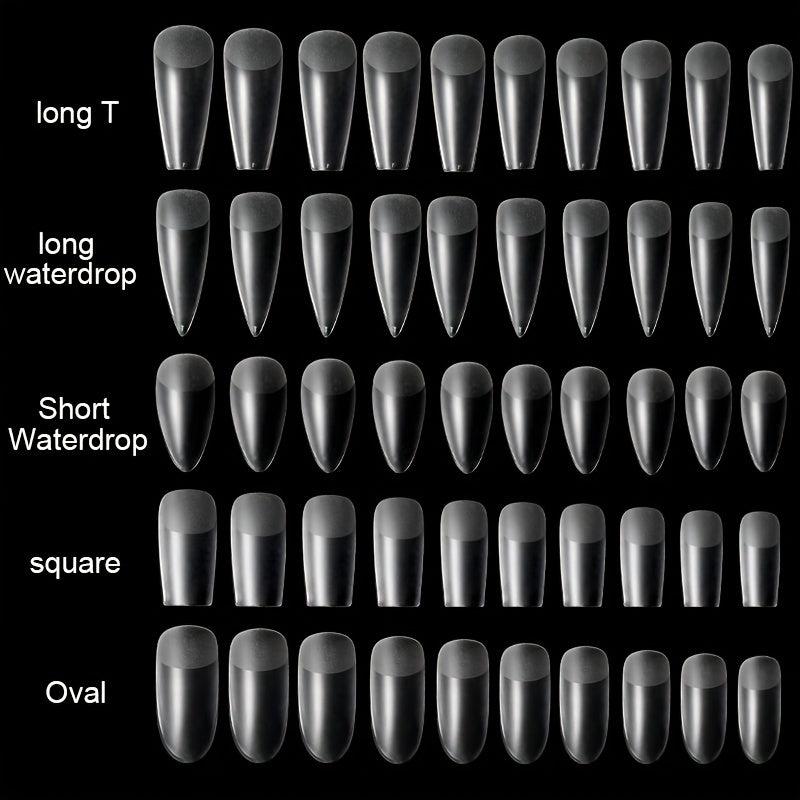 120pcs Soft Gel Nail Tips Half Matte Clear Acrylic Nail Tips