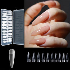 120pcs Soft Gel Nail Tips Half Matte Clear Acrylic Nail Tips