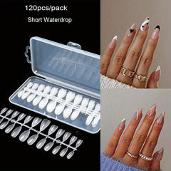 120pcs Soft Gel Nail Tips Half Matte Clear Acrylic Nail Tips