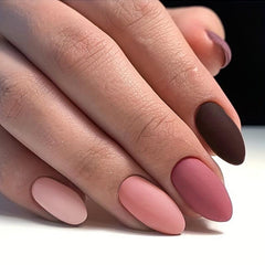 288 Pcs Short Almond Shaped False Nails Autumn Winter Glossy Matte Effects