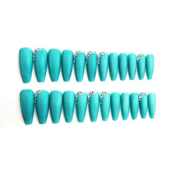 24 Pcs Long Ballet Cat Eye Press On Nails Glitter Full Cover Waterproof