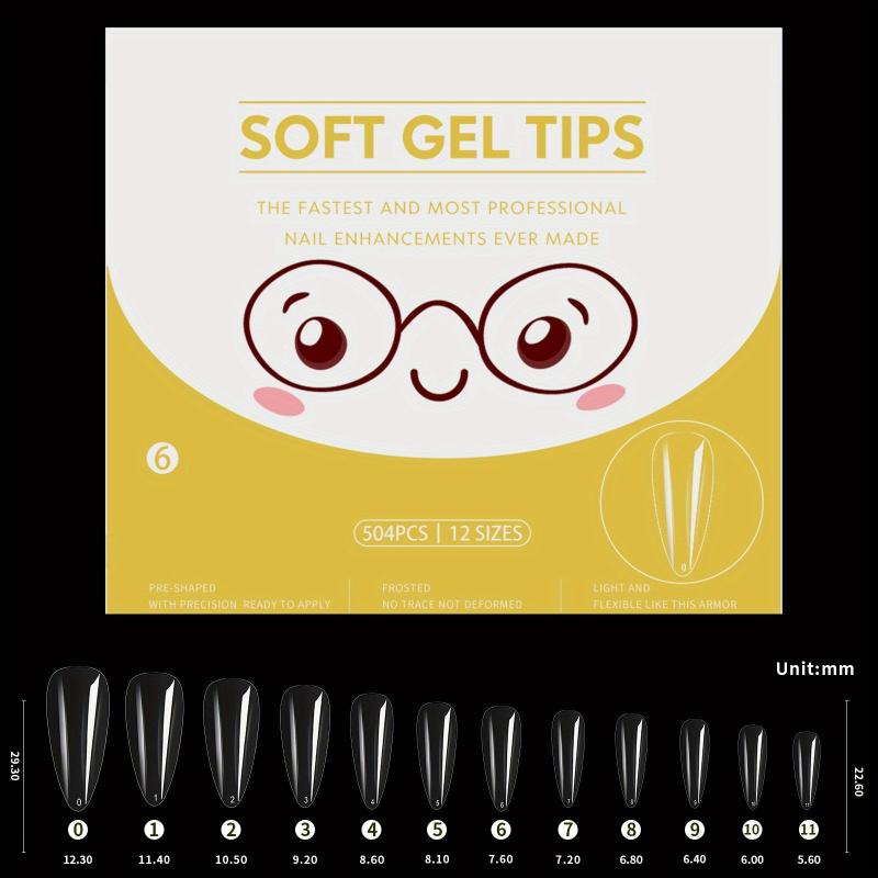 504 pcs Soft Gel Nails Tips for Long Lasting Natural Looking Nails