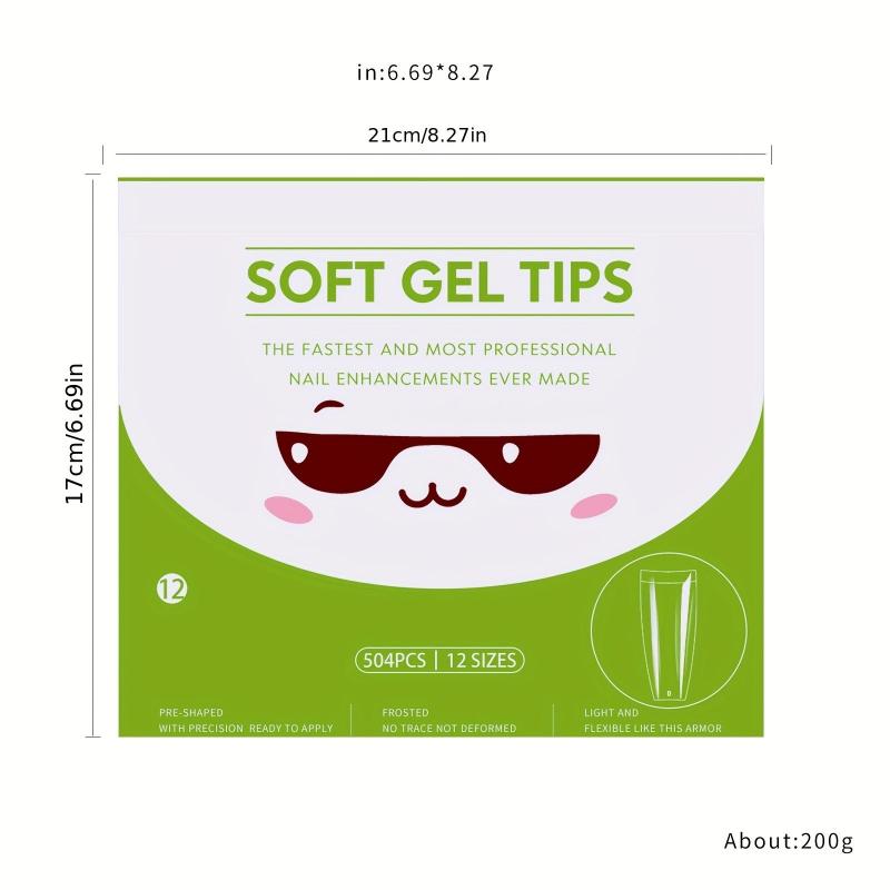 504 pcs Soft Gel Nails Tips for Long Lasting Natural Looking Nails