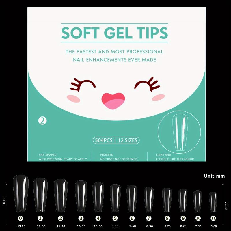 504 pcs Soft Gel Nails Tips for Long Lasting Natural Looking Nails