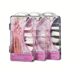 100 pcs Acrylic False Nail Tips with Case for Salon & DIY Nail Art