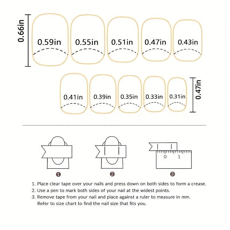 Short Funny Pattern Press On Nails for Halloween 24 Pcs