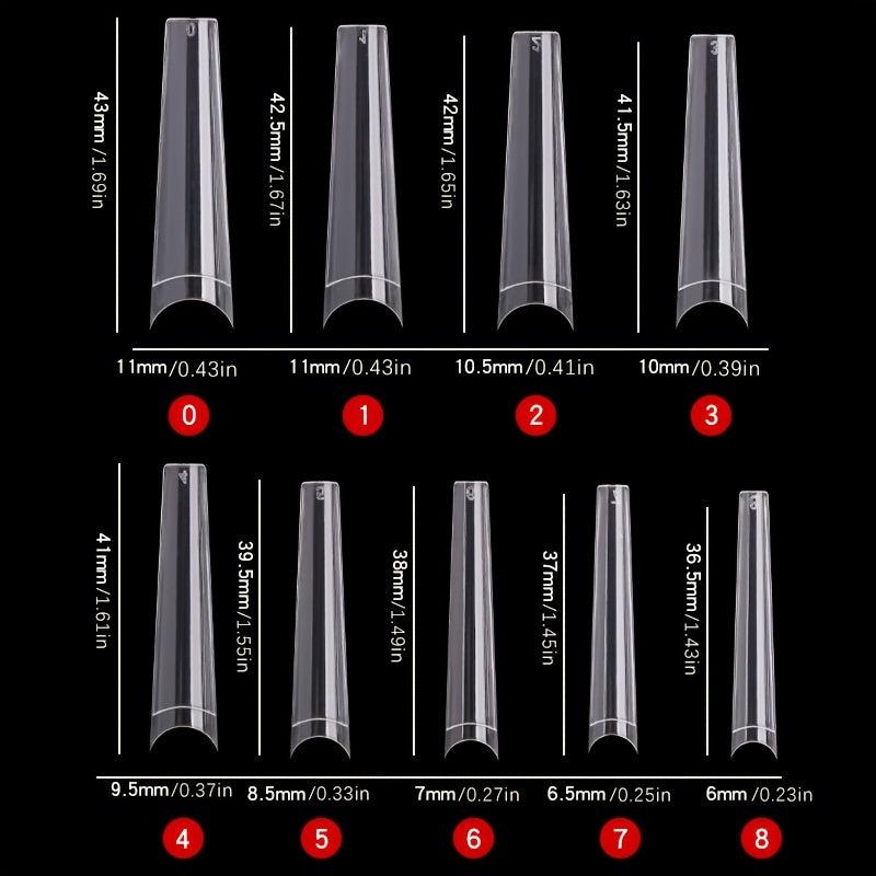600pcs Soft Gel Nail Tips Long Coffin Square False Nail Tips