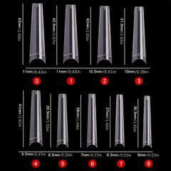 600pcs Soft Gel Nail Tips Long Coffin Square False Nail Tips