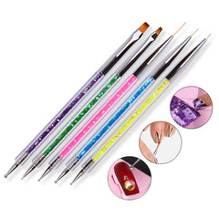 5Pcs Nail Art Brush Pen Dotting Tools Set Liner Care Tool