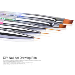 5Pcs Nail Art Brush Pen Dotting Tools Set Liner Care Tool