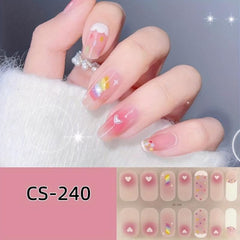 Waterproof Rainbow Nail Strips for Women Full Wraps Nail Polish Sticker